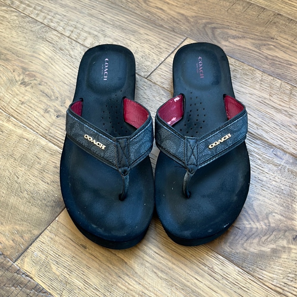 Coach flip flops. Any wear and tear not visible when on.